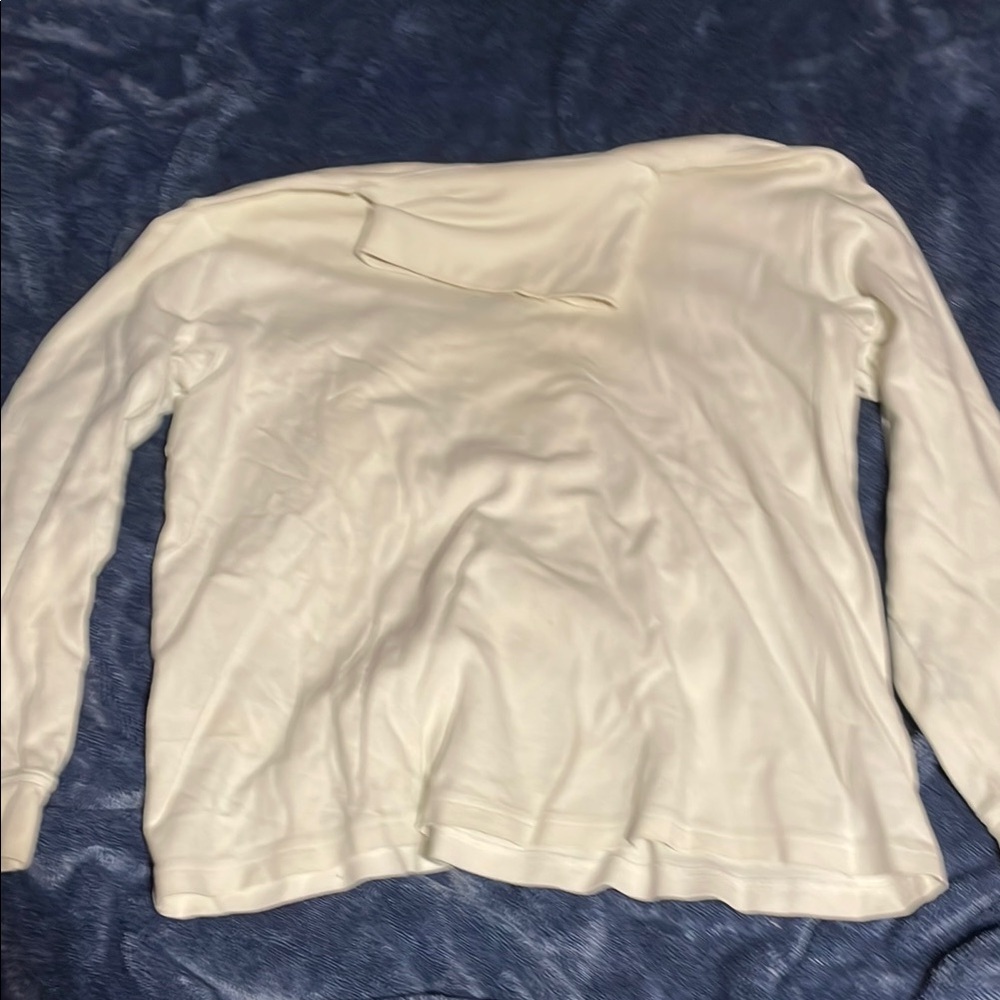 Lands' End Cream Long Sleeve Tee